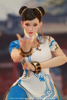 [In-Stock] 1/6 Scale Star Man MS-011 Female Fighter Li Blue Cloud Patterned White Cheongsam Version Figure