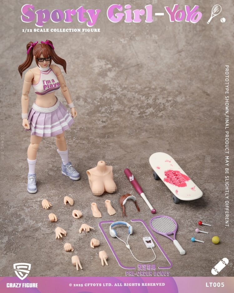 1/12 Scale Crazy Figure LT-005 Sport Girl YOYO Action Figure - Image 11