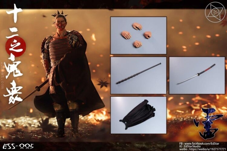 1/6 Scale Ed Star ESS-005 Twelve Ghost Samurai Thunder Boxed Figure - Image 11