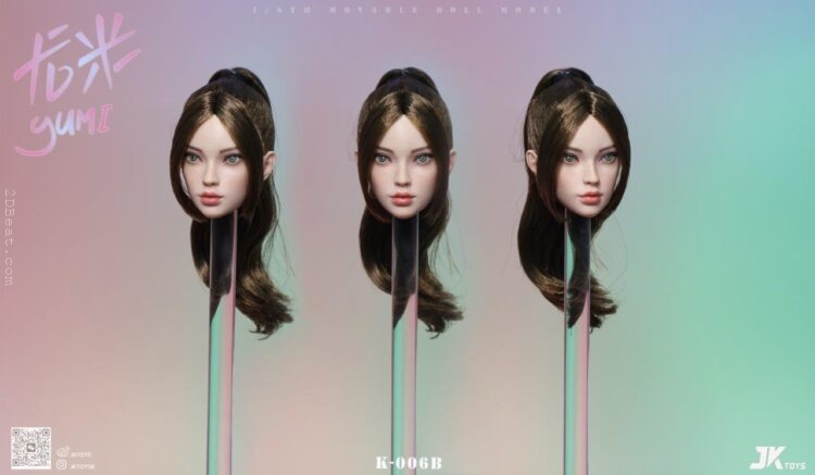 1/6 Scale JK Toys JK-006B Multiracial Beauty Head Sculpture Yumi with Brown Hair - Image 7