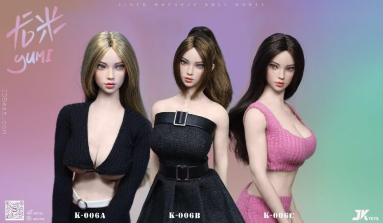 1/6 Scale JK Toys JK-006C Multiracial Beauty Head Sculpture Yumi with Black Hair - Image 4