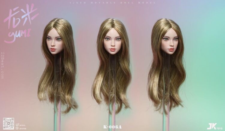 1/6 Scale JK Toys JKT-K006A Multiracial Beauty Head Sculpture Yumi with Blonde Hair - Image 7