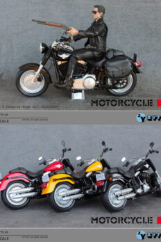 1/6 Scale ZYTOYS Motorcycle Model – Heavy Bike Vehicle for Action Figures, T-800 Harley Style