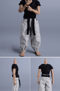 1/12 Scale Fushiguro Toji / Gojo Satoru Tight T-Shirt & Jogger Warrior Pants Set – 6-Inch Action Figure Outfit