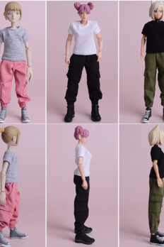 1/12 Scale Mecha Girl Short-Sleeve T-Shirt & Utility Long Pants 6-inch Figma Outfit