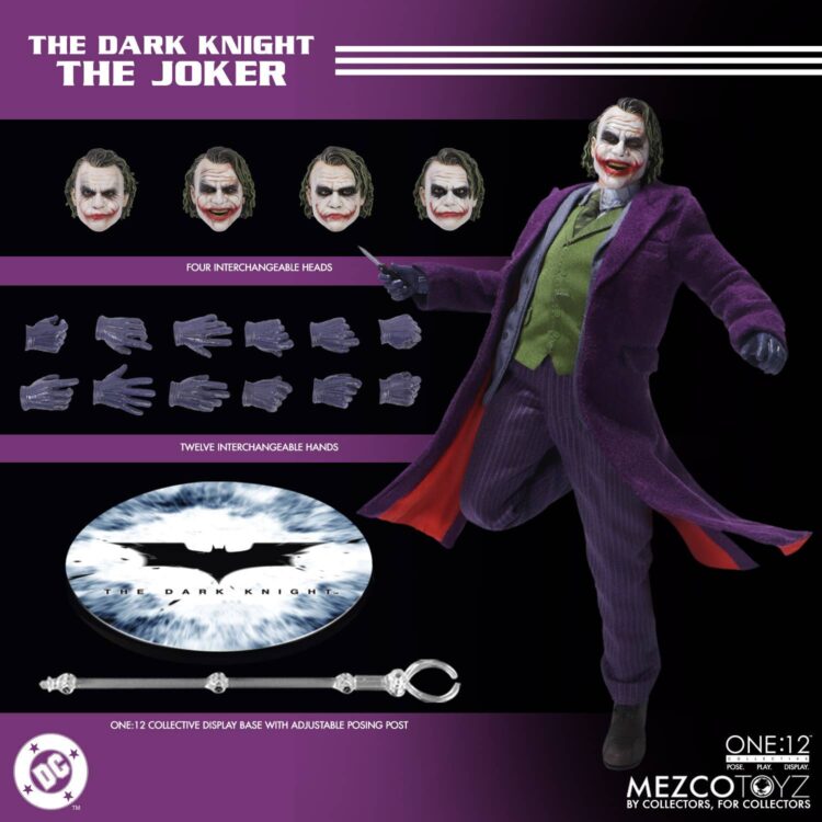 1/12 Scale MEZCO TOYZ The Dark Knight - The Joker Action Figure - Image 13