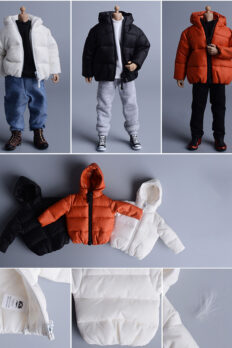 1/12 Scale Real Duck Down Puffer Jacket – 6-Inch Trendy Action Figure Outfit