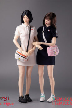 1/6 Scale Polo-Collar Dress for 12-Inch Articulated Female Action Figures, Clothing Model Accessory