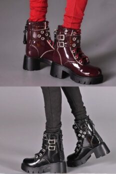 1/6 Scale SA Toys SA010 Mid-Calf Hollow Boots – Patent Leather Boots for Female Action Figures
