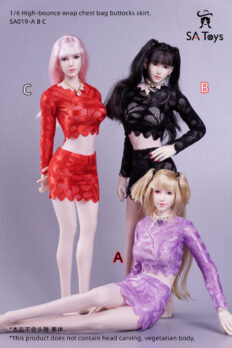 1/6 Scale SA Toys SA019 Outfit Set – High-Elastic Tube Top & Bodycon Mini Skirt