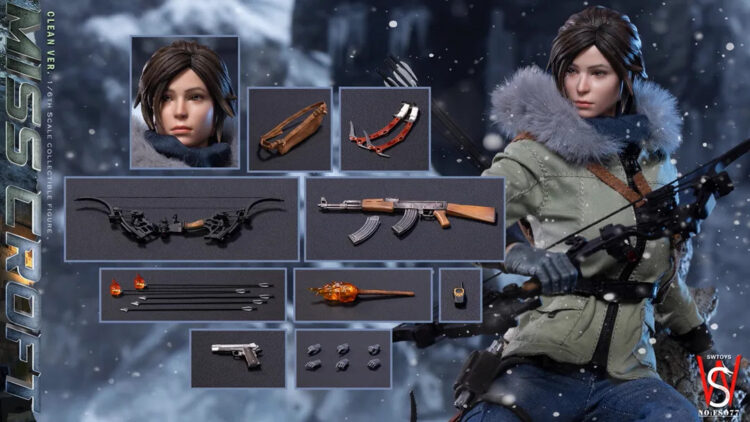 1/6 Scale SWTOYS FS077 Miss Croft Action Figure Clean Version - Image 11