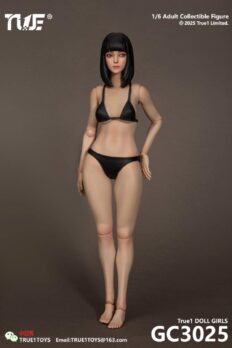 1/6 Scale True1Toys JGC3025 Jointed Female Body Black Hair with Light Wheat Skin