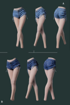 1/6 Scale VS Toys 103 Outfit Fashion Denim Shorts fit 12" doll action figure
