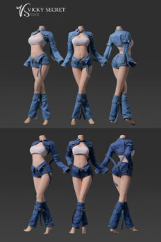 1/6 Scale VS Toys 105 Outfit Fashion Denim Set fit 12" action figure