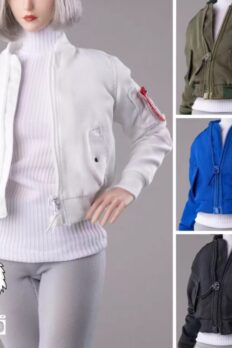1/6 Scale Pilot Jacket – Padded Fashion Outerwear for Female Action Figures (Couple Style)