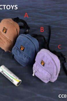 1/6 Scale CCTOYS Backpack – Casual Corduroy Travel Double-Shoulder Bag, Trendy Fashion Accessory