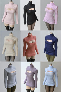1/6 Scale Female Original Open-Front Sweater Clothing Accessory