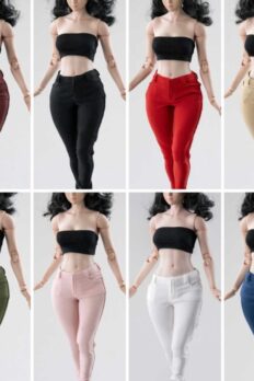 1/6 Scale Pencil Pants – Long Slim-Fit Trousers for Thick-Leg Bodies AT202 / AT203, Multi-Color