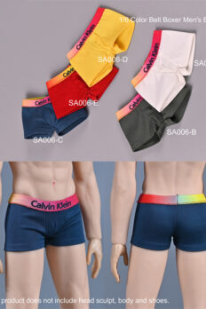 1/6 Scale Color Waistband Boxer Briefs for Male Action Figures