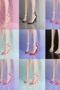 1/6 Scale Rhinestone Strap Sandals – High Heels for Action Figures
