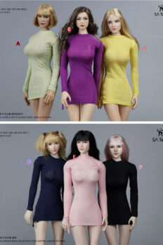 1/6 Scale SA Toys SA018 Female Soldier Elastic Side-Zipper Tight Dress for 12-inch Figure