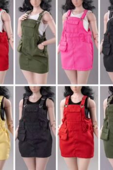 1/6 Scale Workwear Pocket Suspender Dress – 12-Inch Outfit Compatible with AT202 / AT203 / AT206