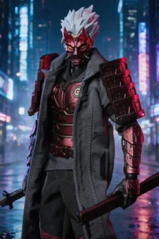 1/12 Scale VTOYS X BMS VSD012 Cyberpunk Samurai The Crimson Dawn of the Blade Figure
