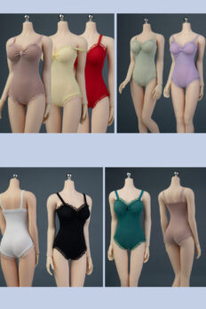 1/6 Scale Lace-Trim One-Piece Bodysuit Swimsuit / Lingerie, Compatible with Seamless Bodies
