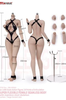 1/6 Scale TBLeague SR-DD01/02 Seamless Body with Stainless Steel Skeleton Pale Big Breast Size