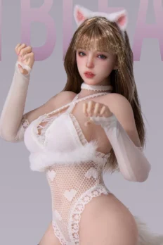 TBLeague SR-CD01H 1/6 Alluring Kitty Girl Hourglass Curves in Platinum-Grade Silicone with White Outfit