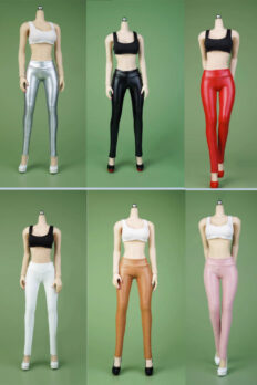 1/6 Scale High-Elastic Slim-Fit Tight Stretch Leather Pants for Seamless Bodies
