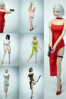 1/6 Scale Seamless Female Figure Battle Outfit Dress
